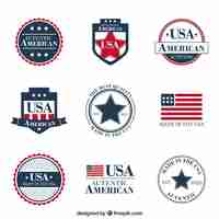 Бесплатное векторное изображение Коллекция американских значки