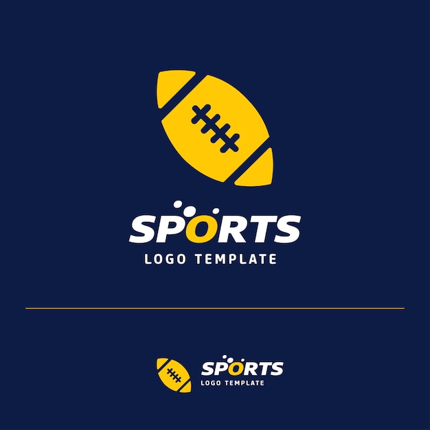 Free vector american ball rugby logo design