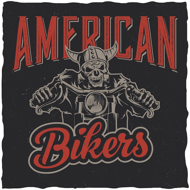 Американский байкерский плакат