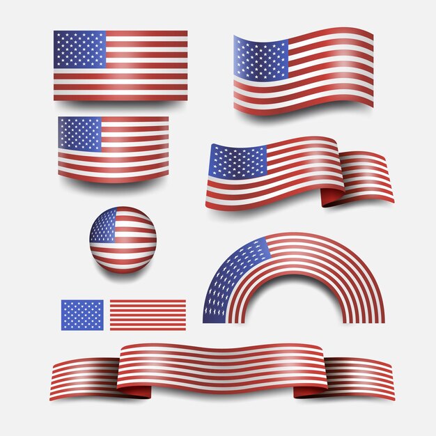 アメリカ合衆国の国旗絵 プレミアムベクター