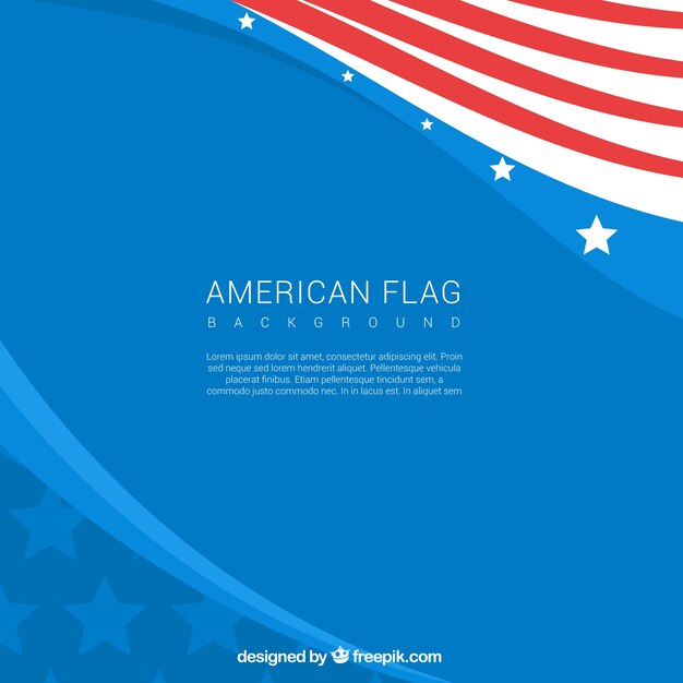 American flag background in flat design