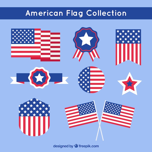 Free vector american flag collection