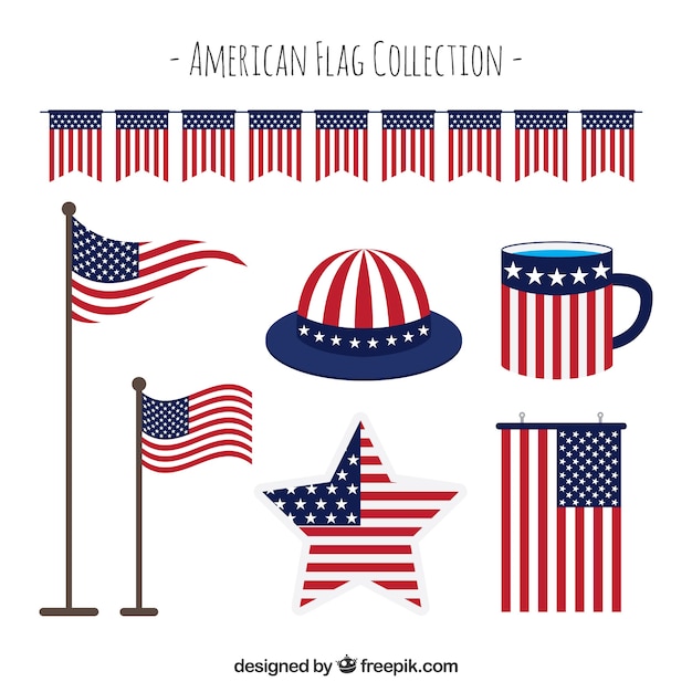 Free vector american flag collection