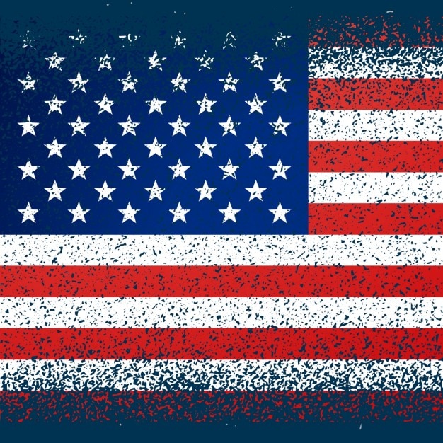 Bandiera americana in grunge Vettore gratuito