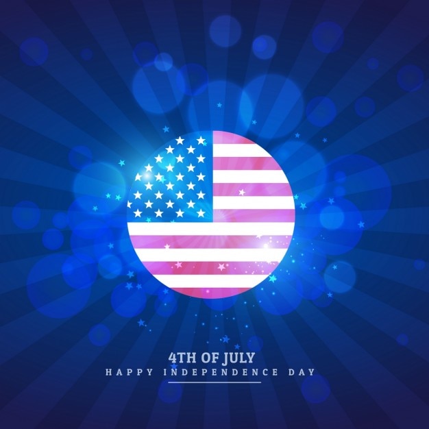 Free Vector american flag icon in blue background