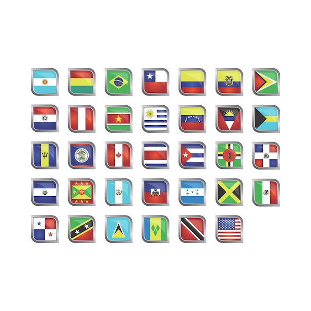 American flag icon collection