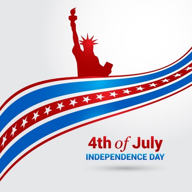 Vettore gratuito bandiera americana per il giorno dell'indipendenza illustrazione vettoriale