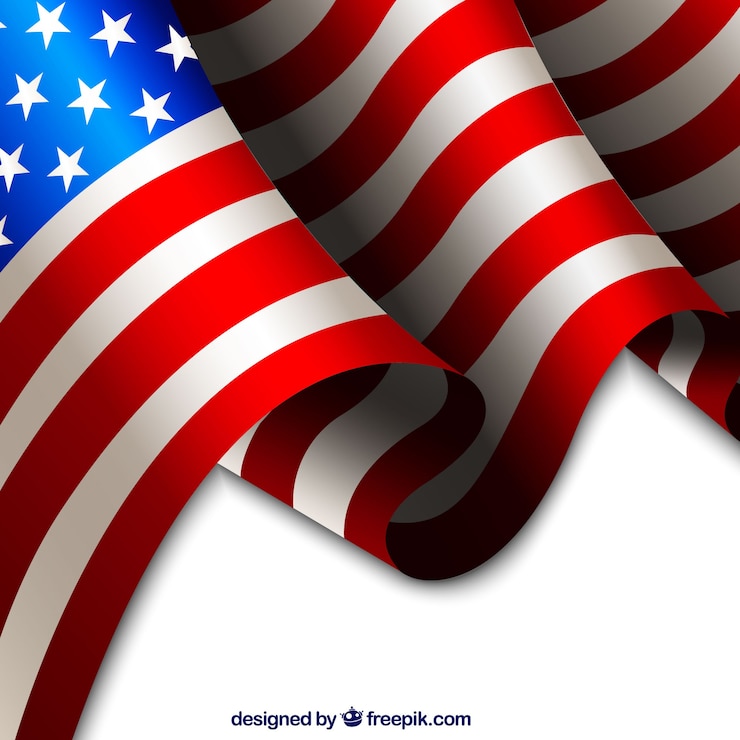 Free Vector american flag realistic background