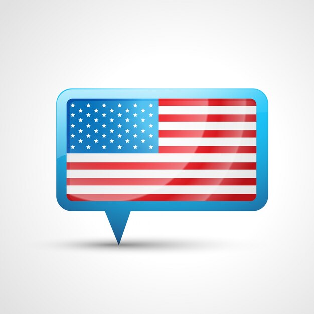 American flag speech bubble