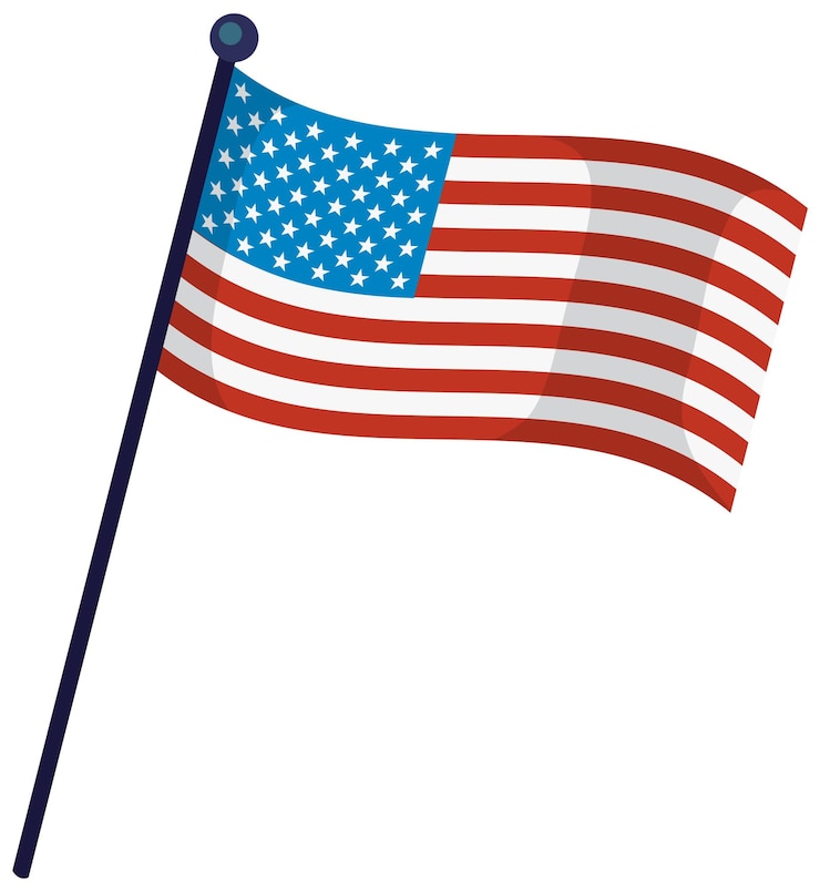 Free Vector american flag vector illustration with waving effect