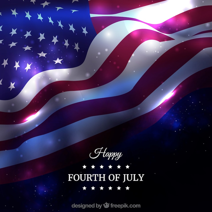 Free Vector american flag with shiny style
