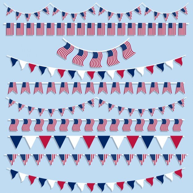 American flags and pennants