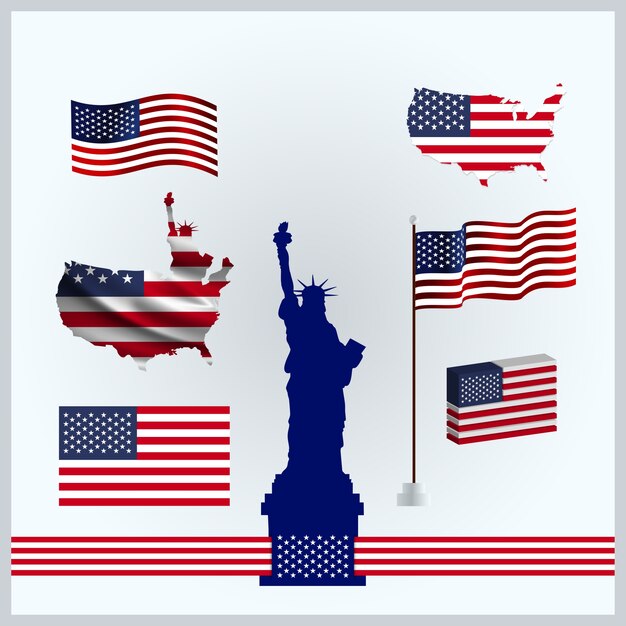 アメリカ国旗 画像 無料のベクター ストックフォト Psd