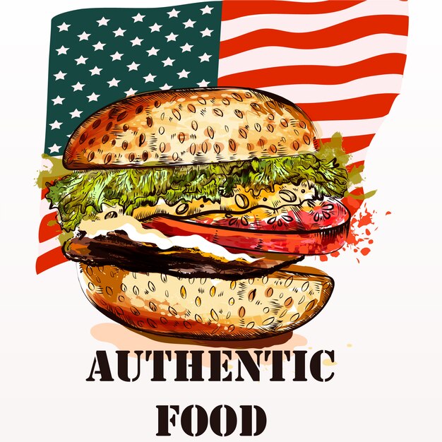 Американский фон еды