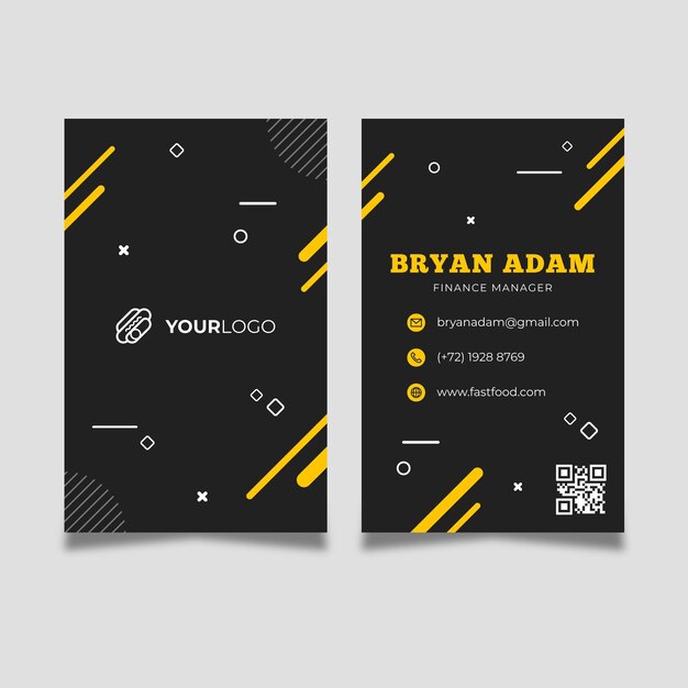 Free vector american food double-sided business card