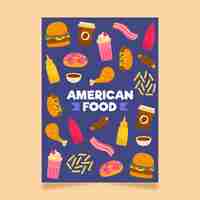 Free vector american food flyer template