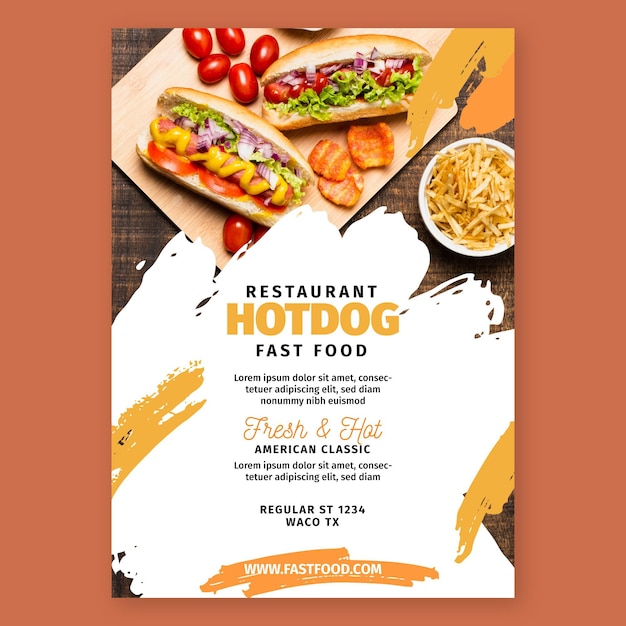 Free vector american food flyer template