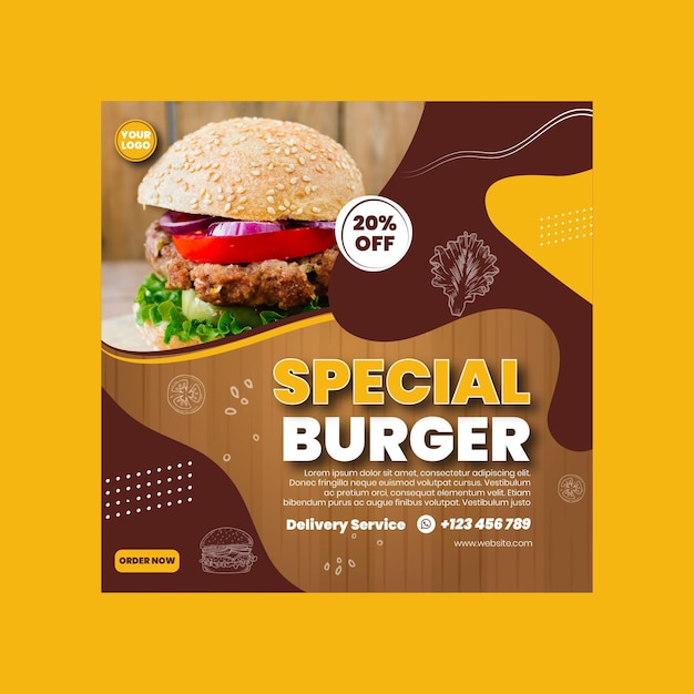 Free vector american food flyer template