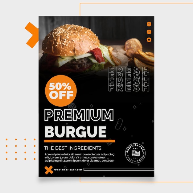 Free vector american food flyer