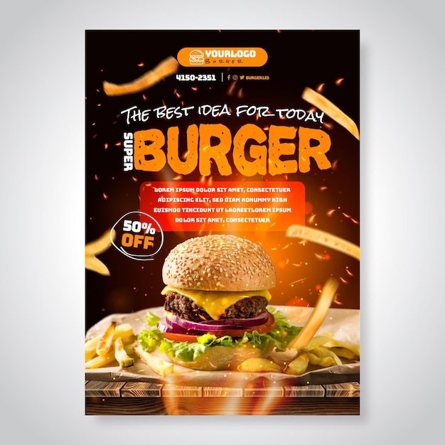 Free vector american food flyer