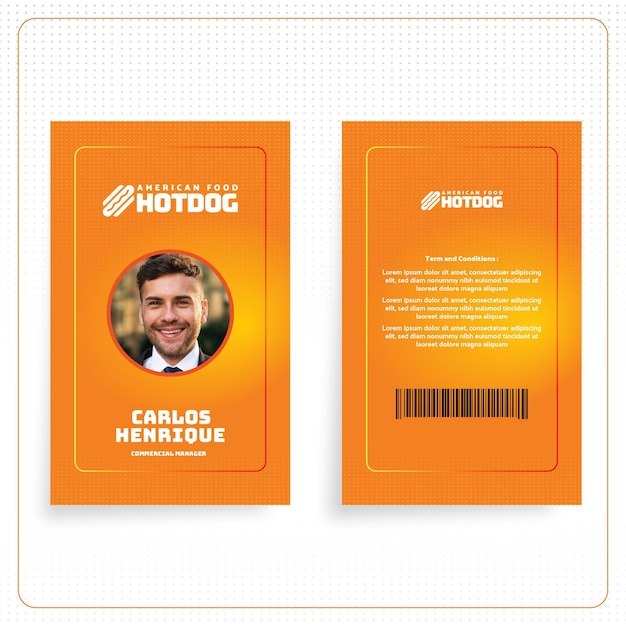 Free vector american food id card