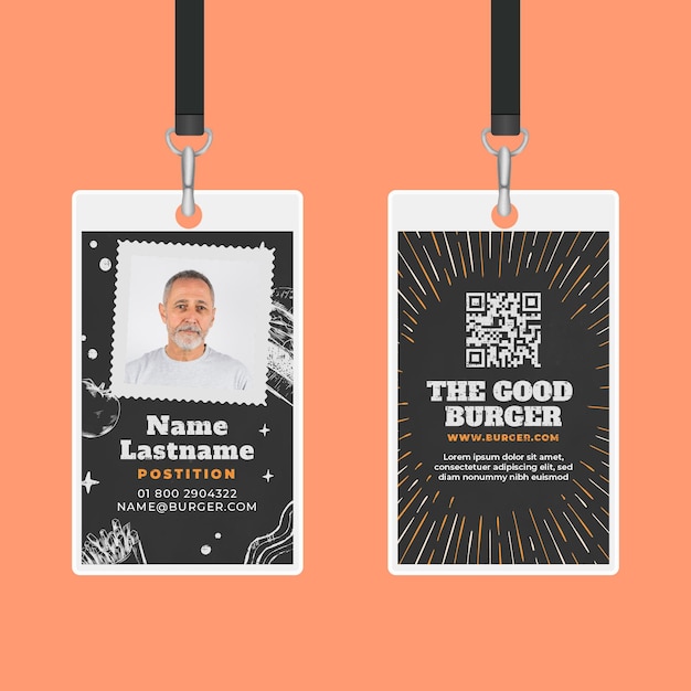 Free vector american food id card