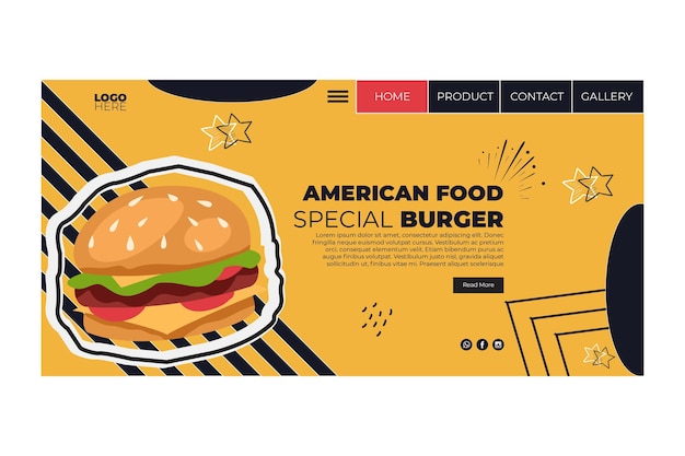 American food landing page