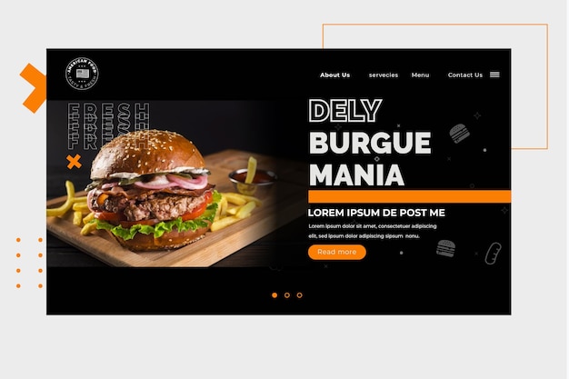 Free vector american food landing page