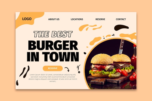 American food landing page