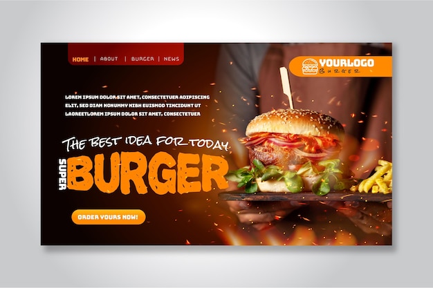 Free vector american food landing page