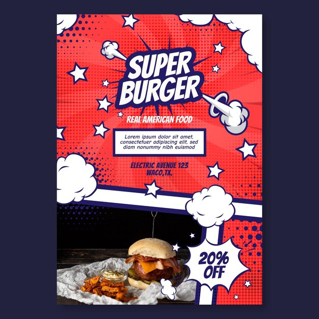 American food poster template design