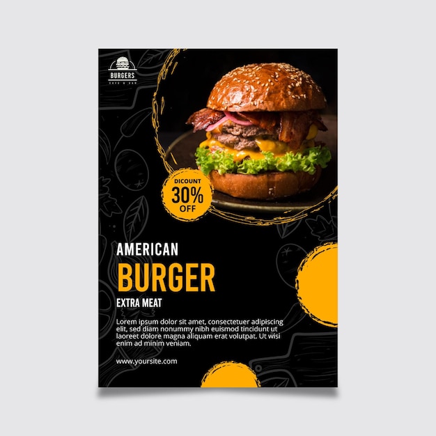 Шаблон плаката американской еды