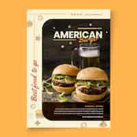 Free vector american food pub flyer template