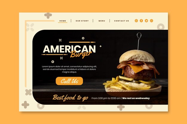 미국 음식 펍 방문 페이지 템플릿
