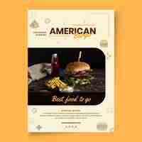 Free vector american food pub poster template