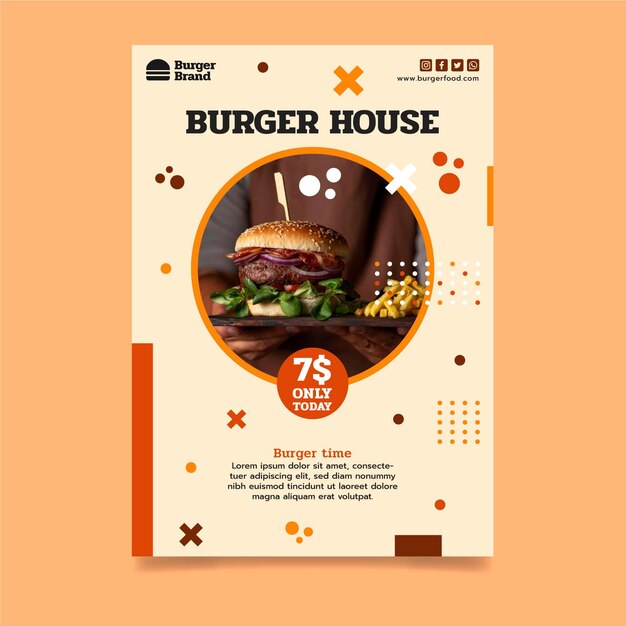 american food vertical flyer template