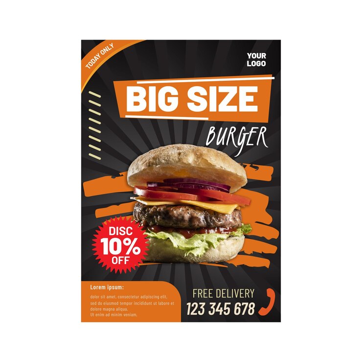 Free Vector american food vertical flyer template