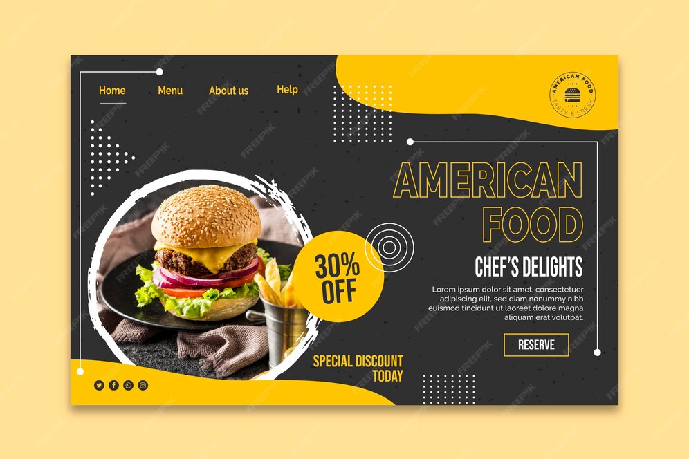 free-vector-american-food-web-template