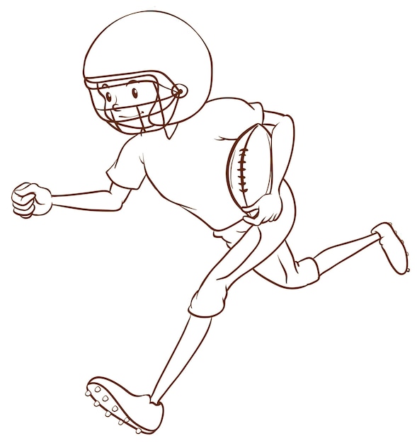 Free vector an american football athlete