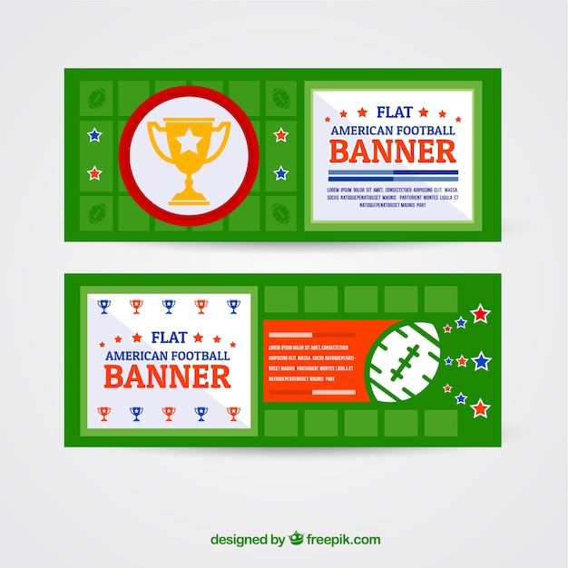 American football banners in flat design