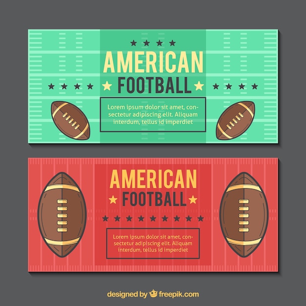 Free vector american football banners in vintage design