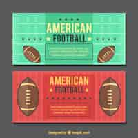 Free vector american football banners in vintage design