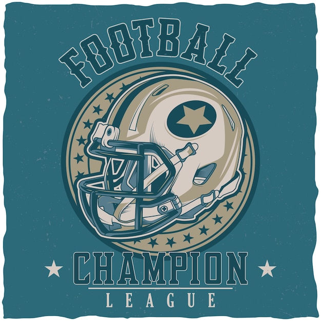 Free vector american football champion league poster