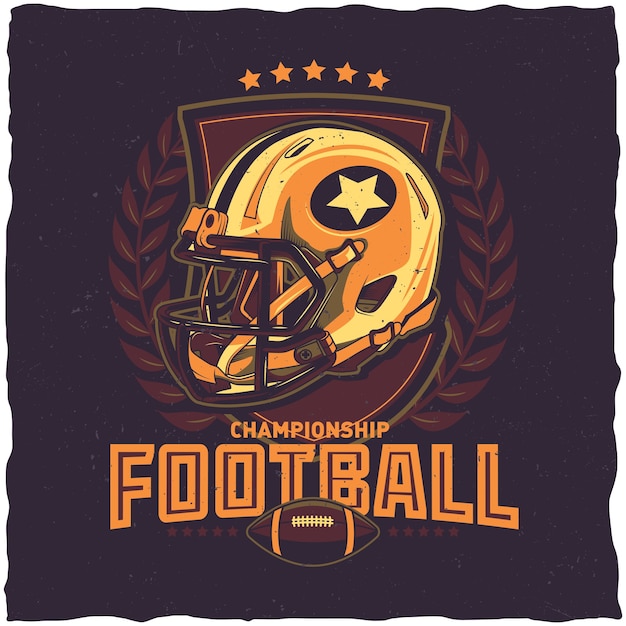 Free vector american football championship poster