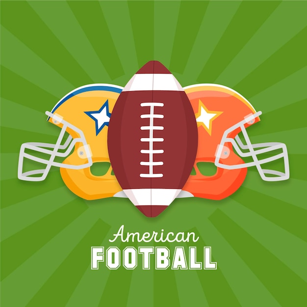 Illustrazione di elementi di football americano