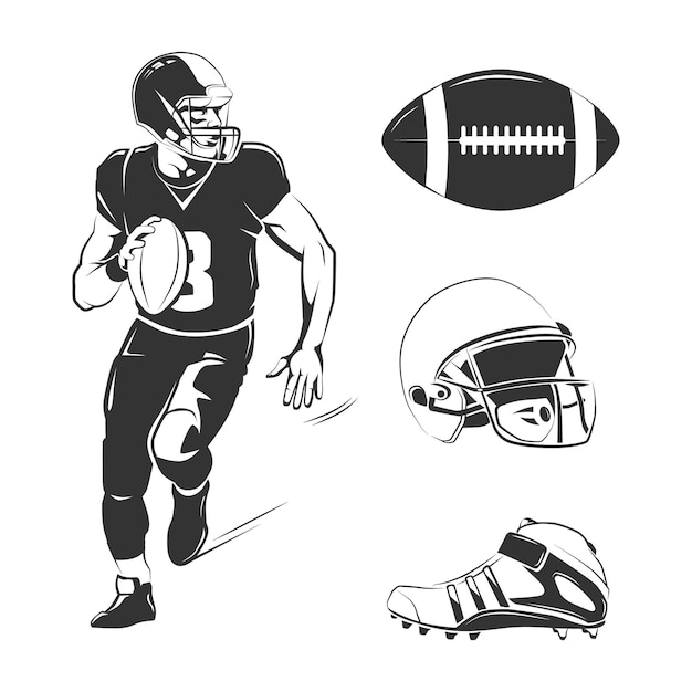 Free vector american football elements set