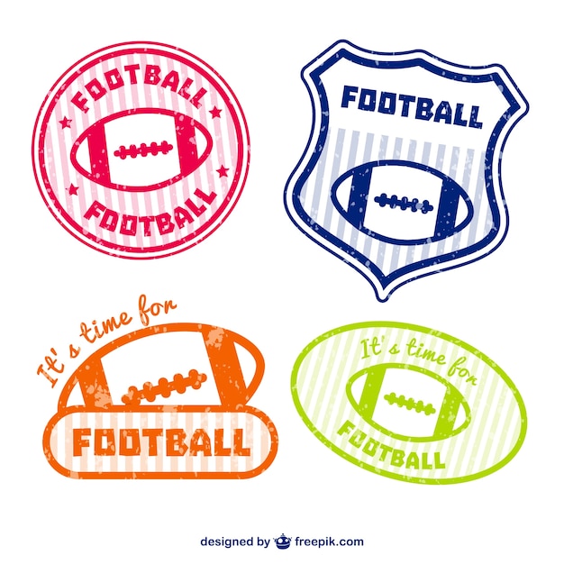American football emblems set