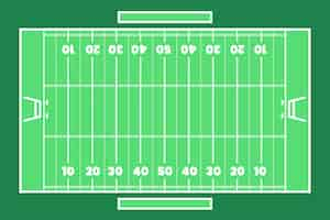 無料ベクター アメリカンフットボール場フラットレイ