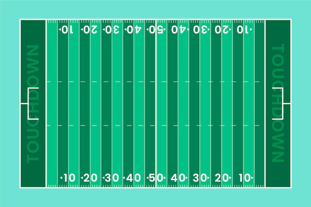 Бесплатное векторное изображение Плоский дизайн поля для американского футбола