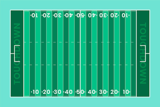 무료 벡터 미식 축구 필드 평면도 평면 디자인